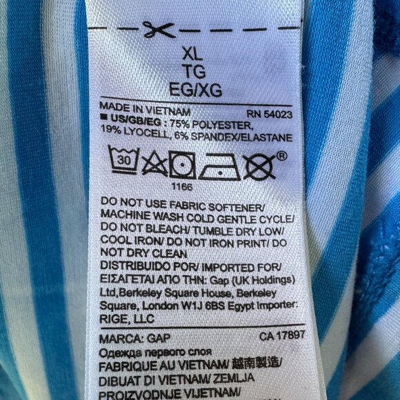 NEW GAP FIT Black/White/Blue Stripe Long Sleeve Stretch Hoodies Women's X-Large - Picture 16 of 16